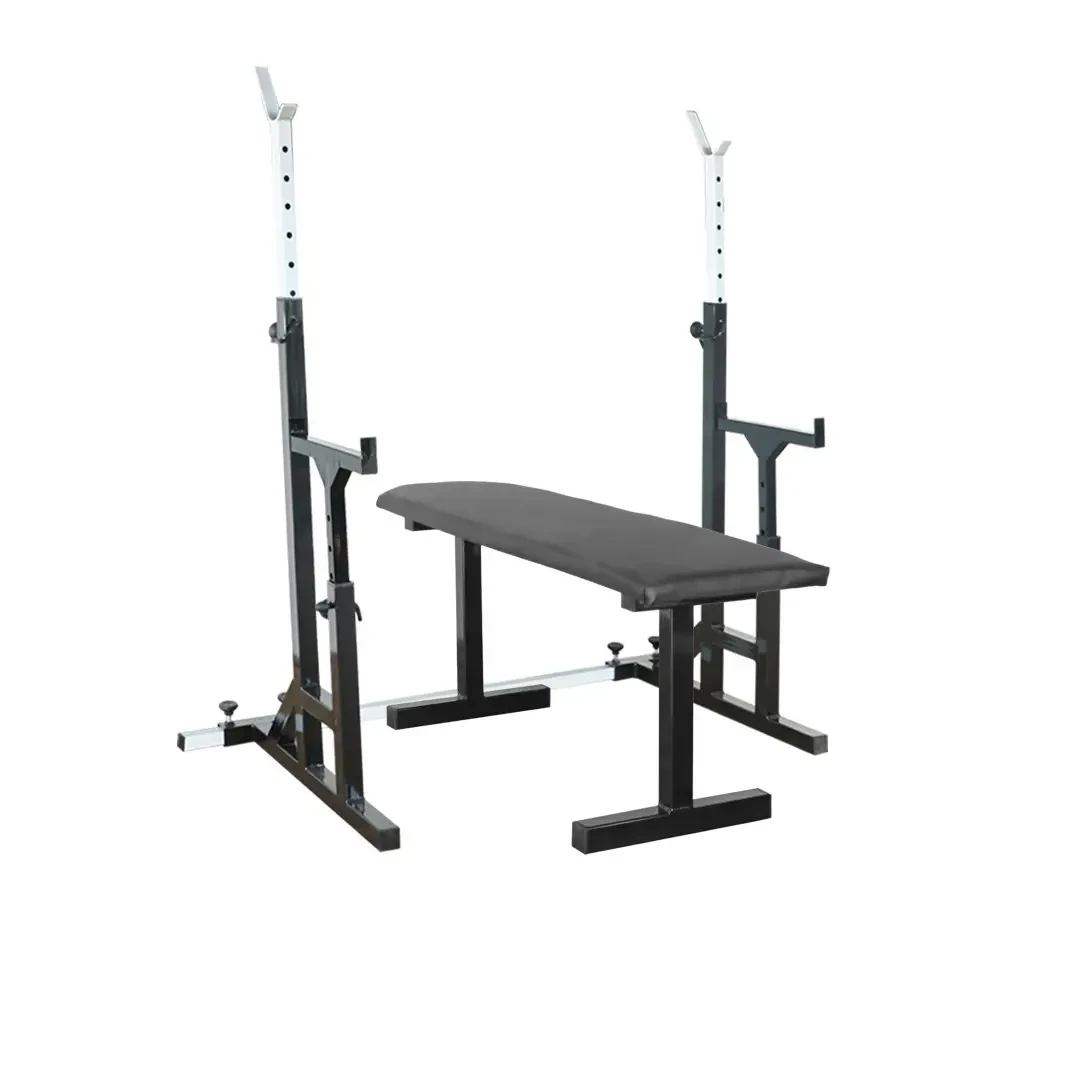 Лава для жиму пряма 250 кг + стійки регульовані під штангу + страховка 40х40х2 мм до 200 кг R_2169, фото 1