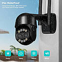 Вулична охоронна поворотна WIFI камера спостереження Besder P3SB-8MP з сиреною. Зум. iCSee, фото 3