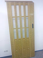 Дверь гармошка полуостекленная межкомнатная дуб золотой 6103, 860х2030х12мм