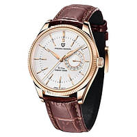 Водонепроницаемые (200 м) кварцевые мужские часы с хронографом Pagani Design PD-1689 Gold-White-Brown