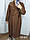 Жіноче довге пальто осінь весна колір коньяк / розмір 50, 54, фото 4