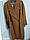 Жіноче довге пальто осінь весна колір коньяк / розмір 50, 54, фото 2