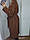 Жіноче довге пальто осінь весна колір коньяк / розмір 50, 54, фото 7