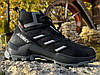 Зимові шкіряні черевики, кросівки термо, Adidas Clima Gore-Tex Black, фото 3