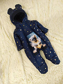 Дитячий теплий комбінезон чоловічок для новонародженого 0-3 міс 56-62 см Зима Весна Осінь