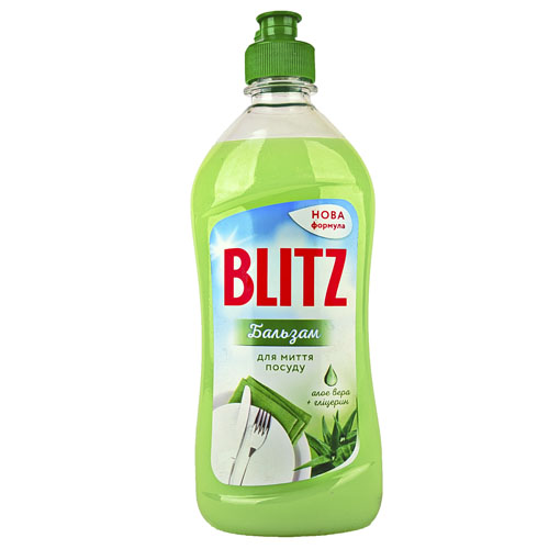 Рідина для миття посуду Бальзам Алоє, 500 мл,  ТМ BLITZ, фото 1