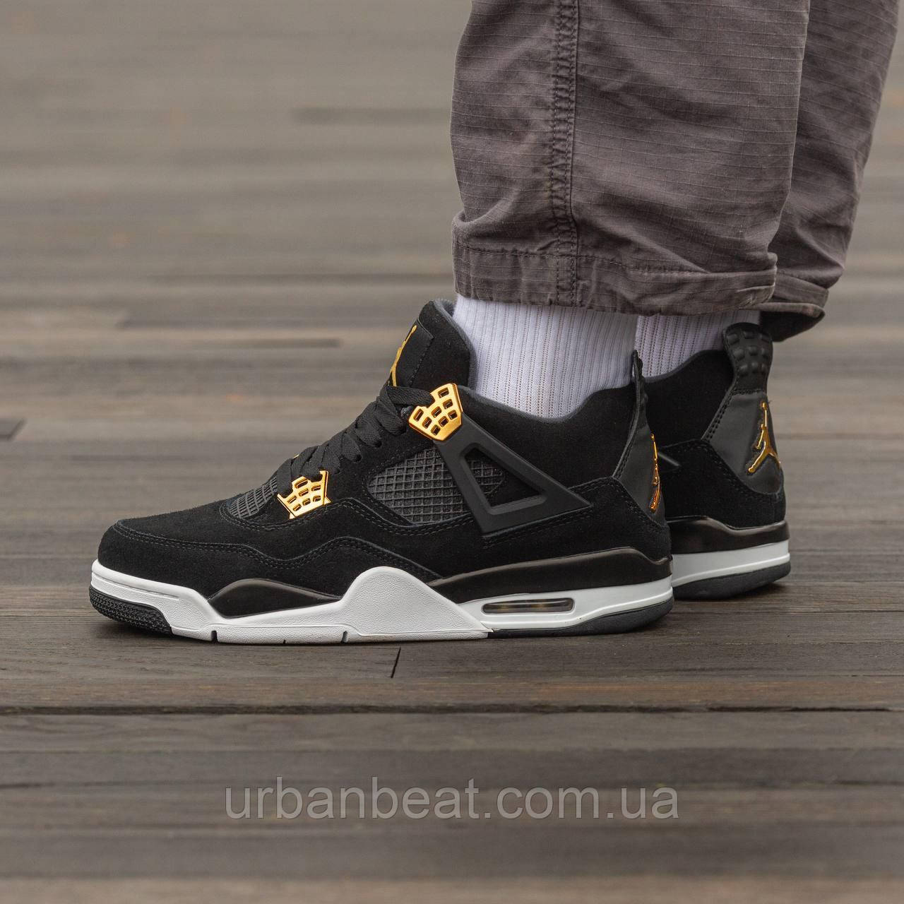 Чоловічі баскетбольні кросівки Air Jordan Retro 4 Grey/Black/White, фото 1