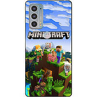 Силіконовий чохол бампер для Motorola Edge 20 з малюнком Minecraft Майнкрафт