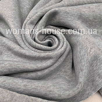Тканина тринитка начіс Світло сірий Меланж