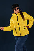 Куртка женская демисезонная желтая код П804