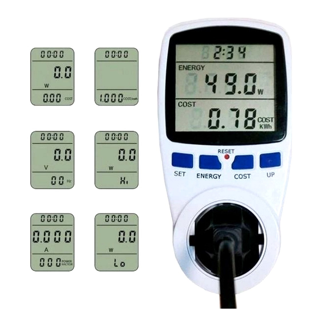 Цифровой ваттметр счетчик, Измеритель мощности ваттметр 3680W, Сетевой ...