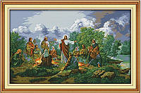 Набор для вышивания по нанесённой на канву схеме "The Jesus and His Disciples". AIDA 14CT printed, 81*52 см