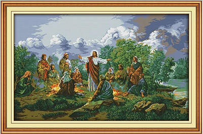 Набір для вишивання за нанесеною на канву схемою "The Jesus and His Disciples". AIDA 14CT printed, 81*52 см
