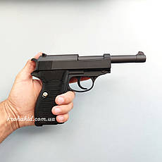 Іграшковий пістолет Вальтер П38 Galaxy металевий на кульках 6 мм Walther P38 Розмір 22 см, фото 5