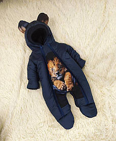 Дитячий теплий комбінезон чоловічок для новонародженого 0-3 міс 56-62 см Зима Весна Осінь