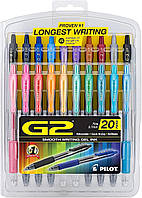 Набор цветных гелевых ручек PILOT G2 Premium Gel Pens 0.7 мм 20 шт ( XP006001-CWAZ)