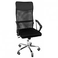 Кресло офисное Bonro Manager 2 компьютерное черное с сеткой для офиса, стул на колесиках (bo-41000010)