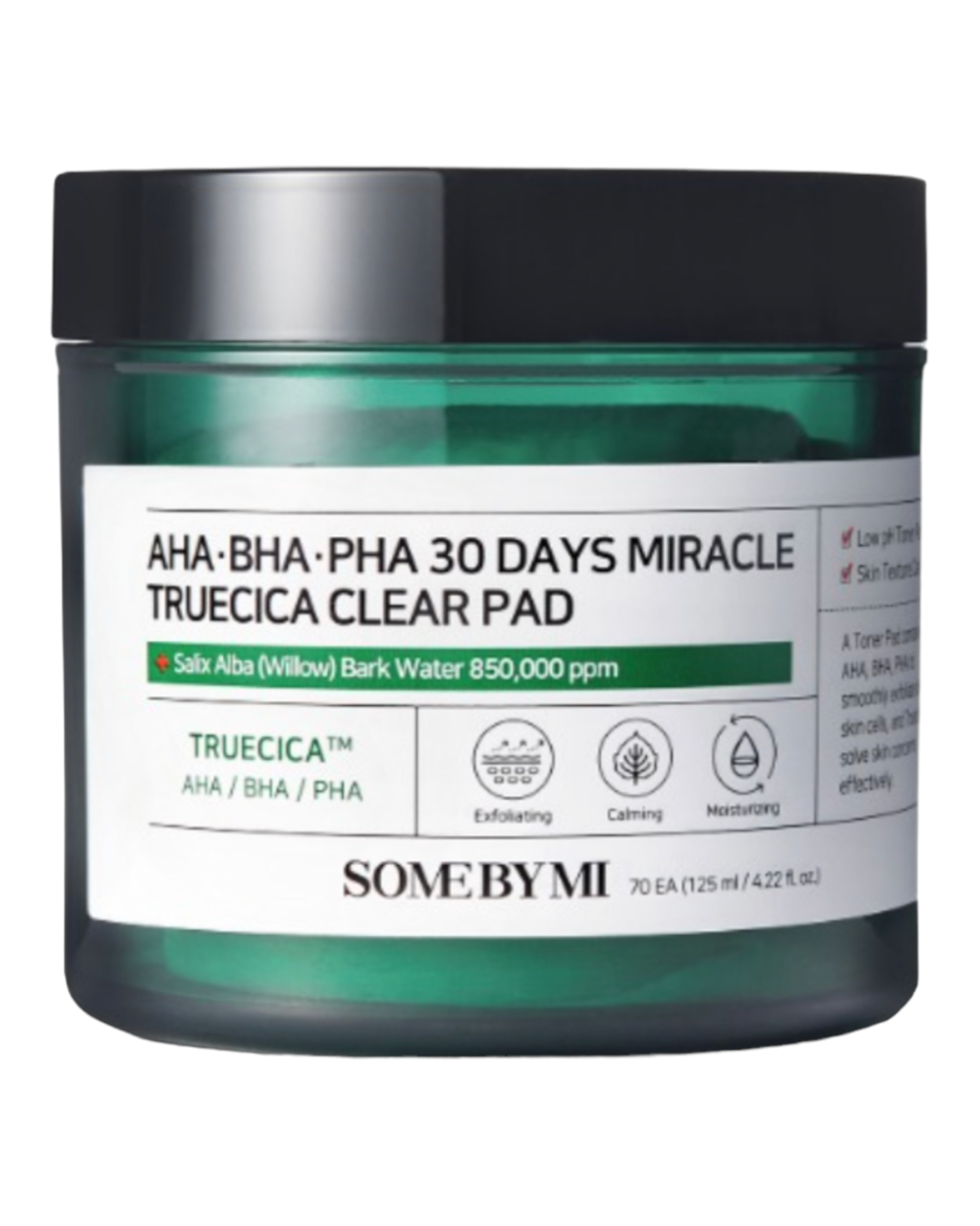Some By Mi Кислотні педи для проблемної шкіри 70 шт - AHA BHA PHA 30 Days Miracle Truecica Clear Pad, фото 1