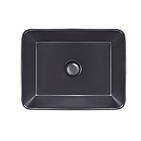 Раковина-чаша Qtap Tern 475х370х140 Matt black с донным клапаном QT172074MBMB Baumar - То Что Нужно