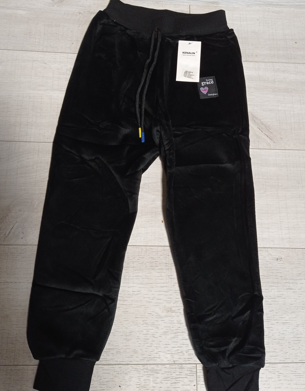 Утеплені чорні спортивні штани зі щільного велюру для дівчинки Туреччина Turkey на 5-9 років, фото 1