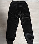 Утеплені чорні спортивні штани зі щільного велюру для дівчинки Туреччина Turkey на 5-9 років, фото 2