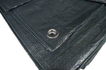 Тент 8 на 10 посилений 100 г/м² тарпаулін універсальний господарський поліетиленовий сірий (shad-ТЕНТ00038)