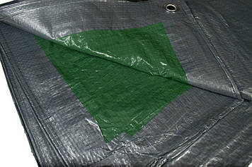 Тент 5 на 8 посилений 100 г/м² тарпаулін універсальний господарський поліетиленовий сірий (shad-ТЕНТ00033)