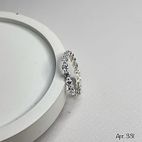 Серебряное кольцо дорожка с камнями по кругу