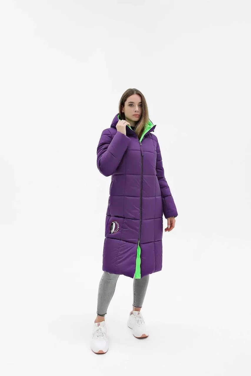 Модний жіночий теплий пуховик з капюшоном, фото 1