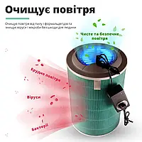 Очиститель воздуха для дома с фильтром SBTR Air Purifier 2Н с функцией кварцевания Зеленый