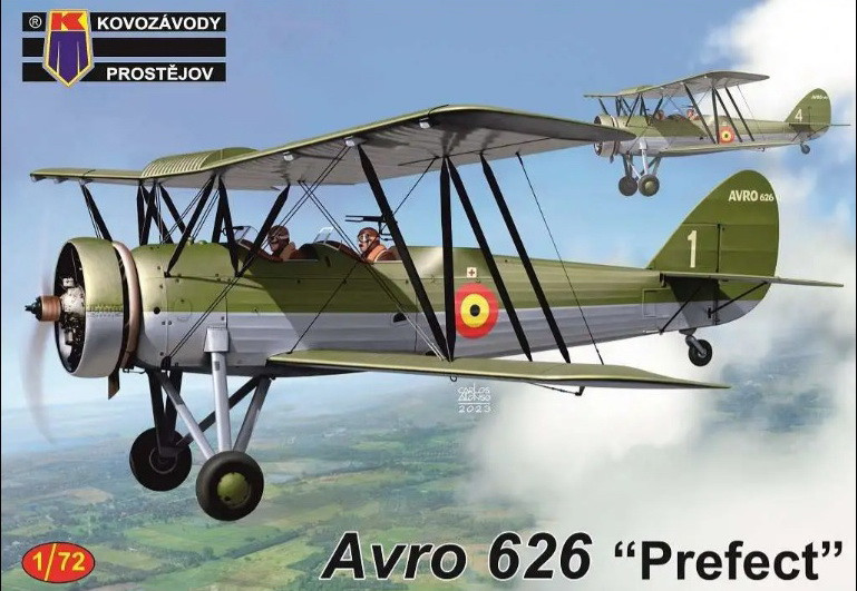 Пластикова модель 1/72 Kovozavody Prostejov 0413 бритаський навчальний літак біплан Avro 626 “Prefect”