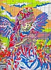Набір для вишивання за нанесеною на канву схемою "Angel and cat". AIDA 14CT printed 51*51 см, фото 9
