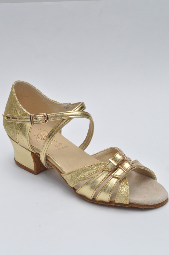 Туфли бальные для девочки золотые зеркальные, блок каблук - фото 3 - id-p1996533189