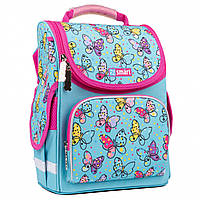Рюкзак шкільний каркасний SMART PG-11 Bright butterflies блакитний (557723)
