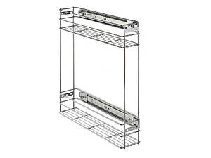 Висувна корзина карго для кухні з боковим кріпленням 150мм 2 полиці хром