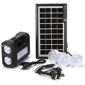 Ліхтар GD-8017 із сонячною батареєю та лампочками | Аварійний ручний ліхтарик | Сонячна станція