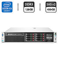 Сервер HP ProLiant DL380p G8 2U Rack / 2x Intel Xeon E5-2658 v2 (10 (20) ядер по 2.4 - 3.0 GHz) / 128 GB DDR3 / 2x 450 GB SAS /