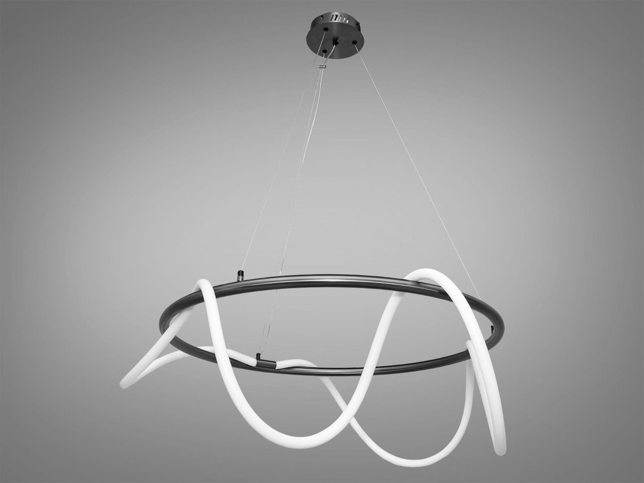 Світлодіодна люстра шланг для дитячої, чорний хром, 48W SY9752-D800BHR