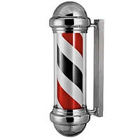 Барберпул Barber Pole, 75 см, з LED-лампою, червоно-чорно-білий