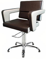 Перукарське крісло на пневматиці Фламінго, чорно-біле