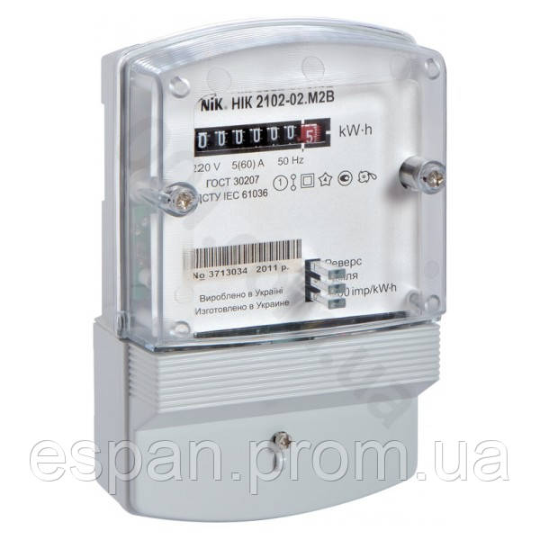 Електрочисник однофазний однотарифний NIK 2102-02 М1В (5-60А), фото 1