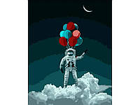 Набір для розпису по номерах Космонавт з кульками 40х50см DY171 ТМ STRATEG "Kg"