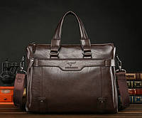 Мужской портфель для документов А4 деловой. Мужская сумка для документов формат А4 офисная Темно-коричневый