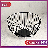 Фруктовница в стиле лофт, корзина для фруктов лофт "loft" 25x25x14см "Gr"