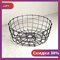 Фруктовница в стиле лофт паутина, корзина для фруктов лофт "loft" 25x25x10см "Gr"