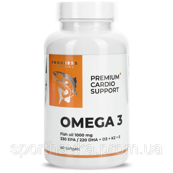 Omega Premium Fish Oil 1000 мг Progress Nutrition (60 капсул)