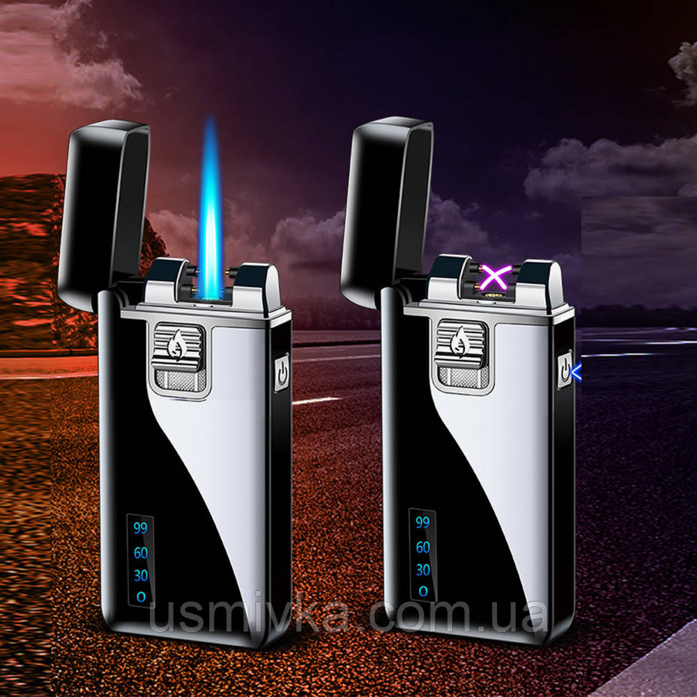 Запальничка usb електроімпульсна + турбо, трирежимна запальничка в подарунковому пакованні US702
