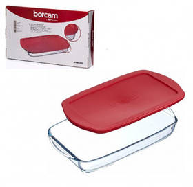 Форма для запікання Pasabahce з кришкою Borcam 34х19см скляна 59006 кр