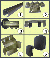 Фурнітура для відкатних воріт "МПЦ-3" (до 300 кг), оцинк. шина 70х60 мм, пластикові ролики, фото 3