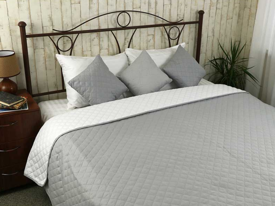 Покривала стьобані 220х240 мікрофібра двостороннє, якісне євро покривало антиалергенне Сірий, фото 1